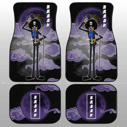 One Piece Car Mats Brook Character Cloud And Moon Pattern Car Floor Mats Black Purple