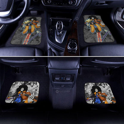 One Piece Car Mats One Piece Brook Character Manga Pattern Car Floor Mats Orange Gray
