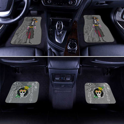 One Piece Car Mats Cool Brook Graphic Jolly Roger Symbol Car Floor Mats Gray