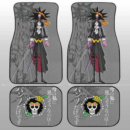 One Piece Car Mats Cool Brook Graphic Jolly Roger Symbol Car Floor Mats Gray