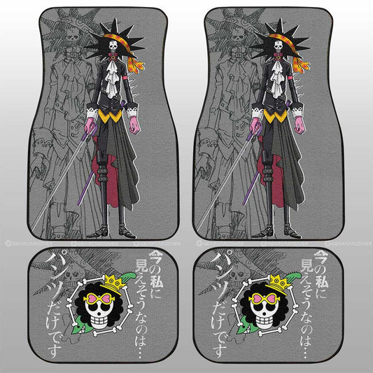 One Piece Car Mats Cool Brook Graphic Jolly Roger Symbol Car Floor Mats Gray