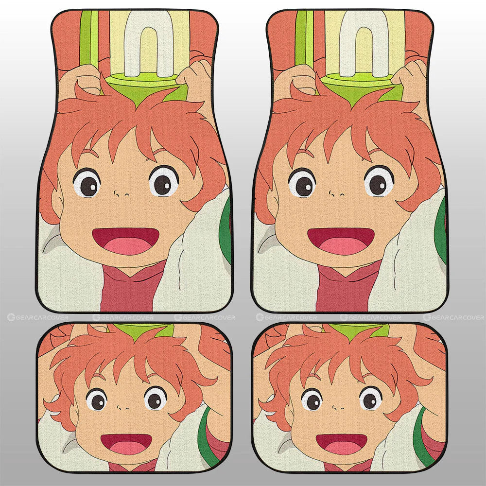 SGhibli Car Mats SGhibli Ponyo Brunhilde Face Graphic Car Floor Mats Colorful