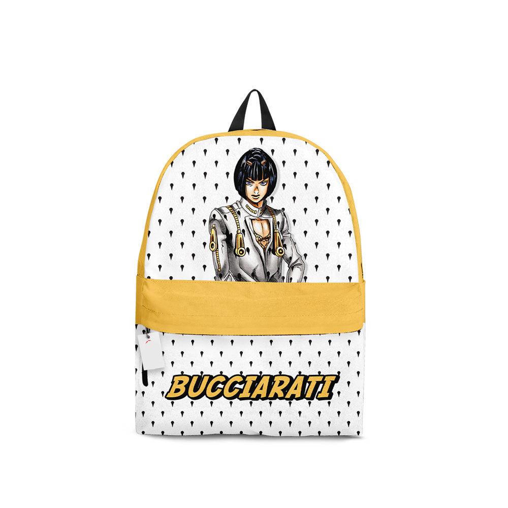 Jojo’s Bizarre Adventure Backpack Jojo’s Bizarre Adventure Bruno Bucciarati Graphic Backpacks White Yellow