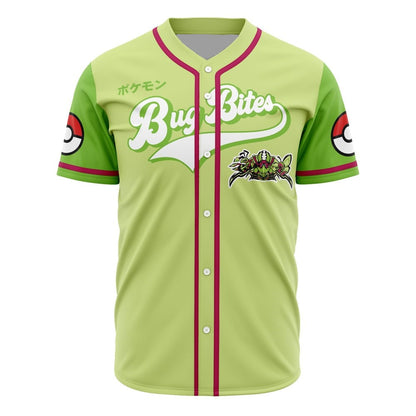 PKM Baseball Jersey PKM Bug Type Bug Bites Skill Jersey Shirt Green Unisex