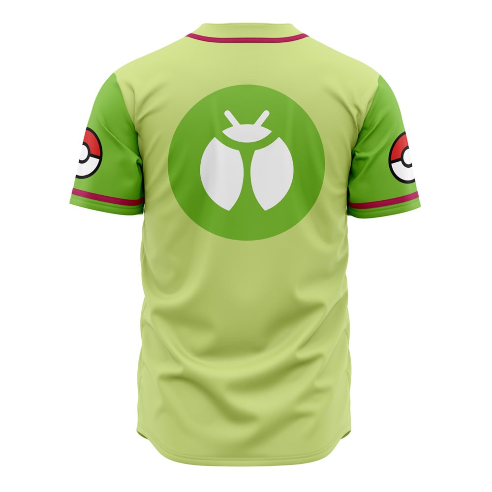 PKM Baseball Jersey PKM Bug Type Bug Bites Skill Jersey Shirt Green Unisex