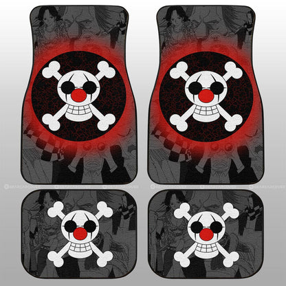 One Piece Car Mats One Piece Buggy Pirate Manga Pattern Car Floor Mats Gray White