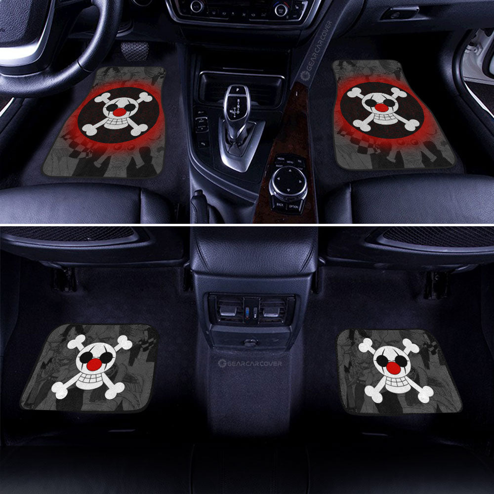 One Piece Car Mats One Piece Buggy Pirate Manga Pattern Car Floor Mats Gray White