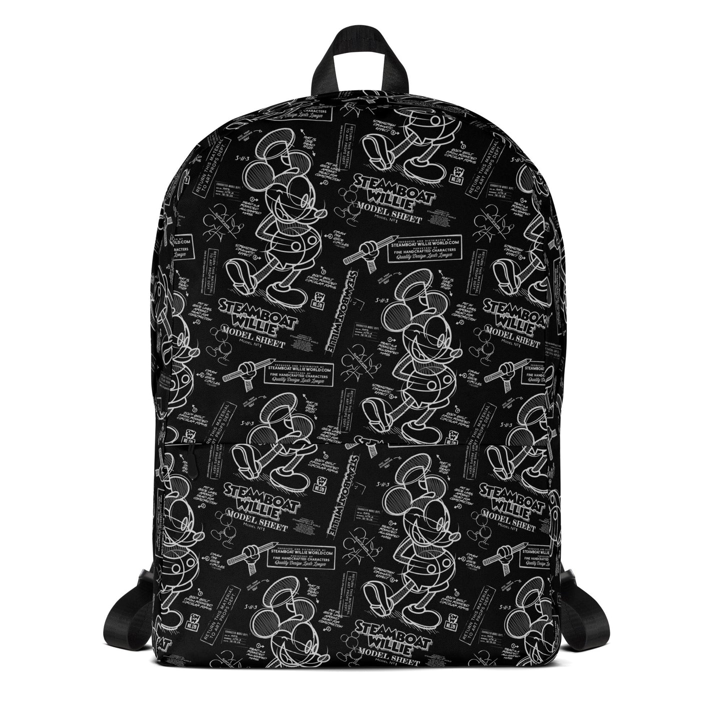 MM Backpack DN Vintage MM Model Sheet Pattern Backpacks Black