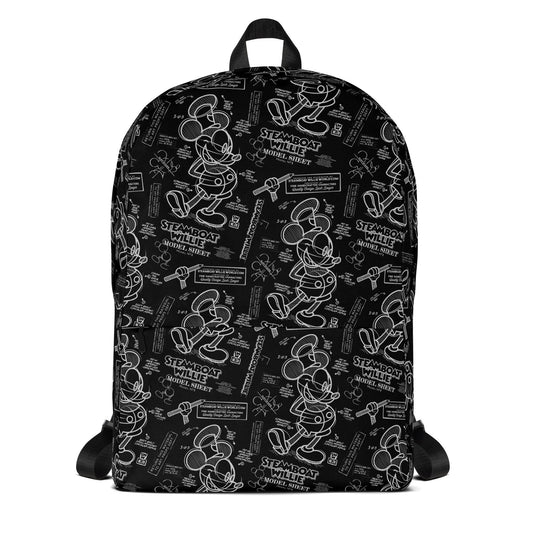 MM Backpack DN Vintage MM Model Sheet Pattern Backpacks Black