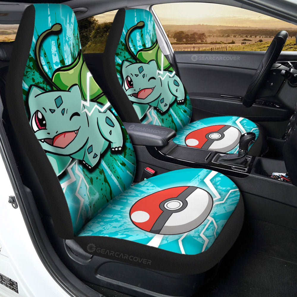 PKM Car Seat Covers PKM Grass Bulbasaur Releasing Power Seat Covers Green