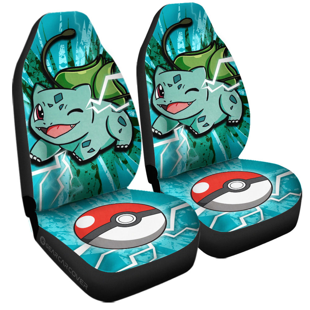 PKM Car Seat Covers PKM Grass Bulbasaur Releasing Power Seat Covers Green