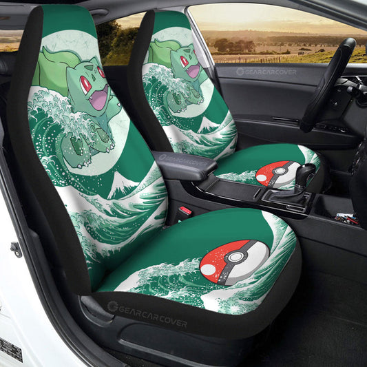 PKM Car Seat Covers PKM Bulbasaur Japan Wave Pattern Seat Covers Green