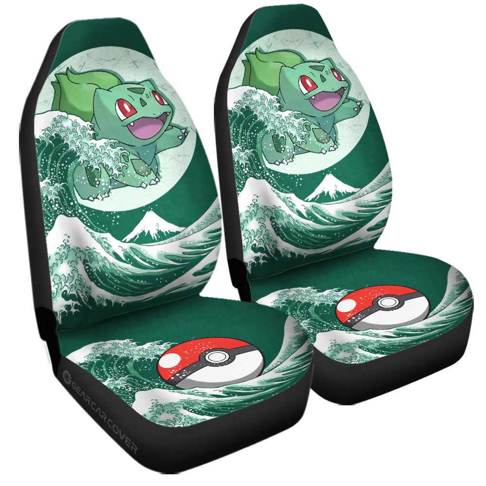 PKM Car Seat Covers PKM Bulbasaur Japan Wave Pattern Seat Covers Green