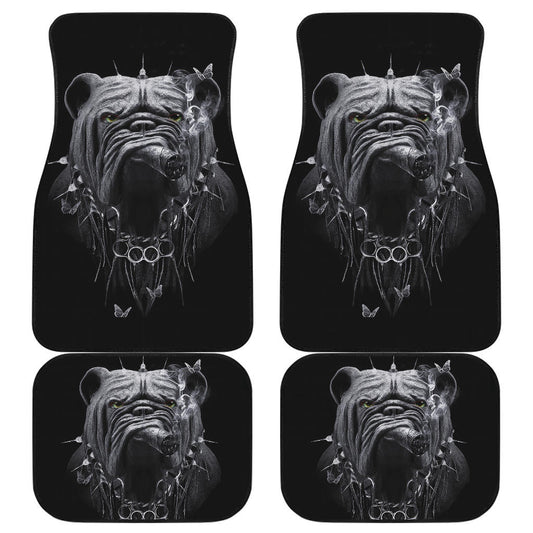 Dog Car Floor Mats Cool Bull Dog Smoking With Chain Necklace Car Mats