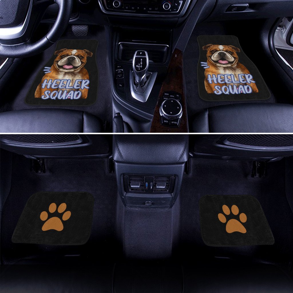 Dog Car Floor Mats Cute Bull Dog Heeler Squad Pawprint Pattern Car Mats