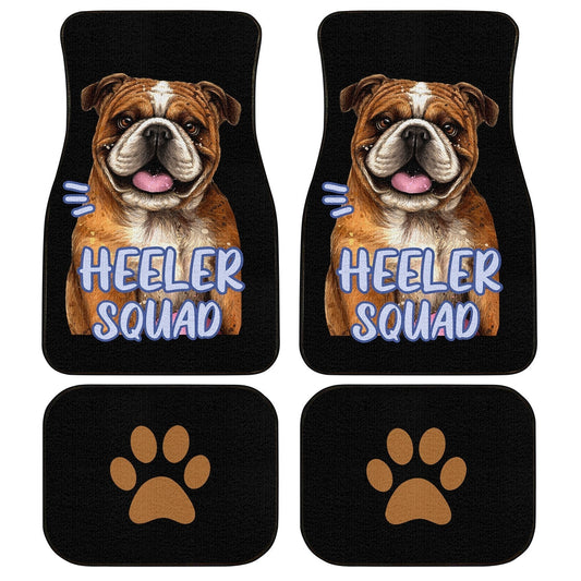 Dog Car Floor Mats Cute Bull Dog Heeler Squad Pawprint Pattern Car Mats