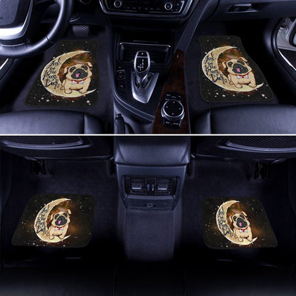 Dog Car Floor Mats Cute Bull Dog Love You To The Moon Car Mats