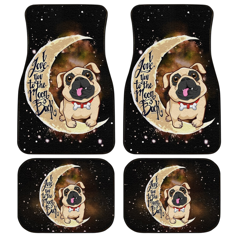Dog Car Floor Mats Cute Bull Dog Love You To The Moon Car Mats