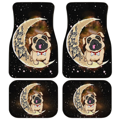 Dog Car Floor Mats Cute Bull Dog Love You To The Moon Car Mats
