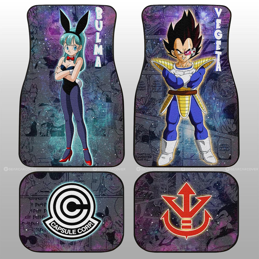 Dragon Ball Car Mats Bulma And Vegeta Car Floor Mats Galaxy Style Dragon Ball Anime Car Floor Mats