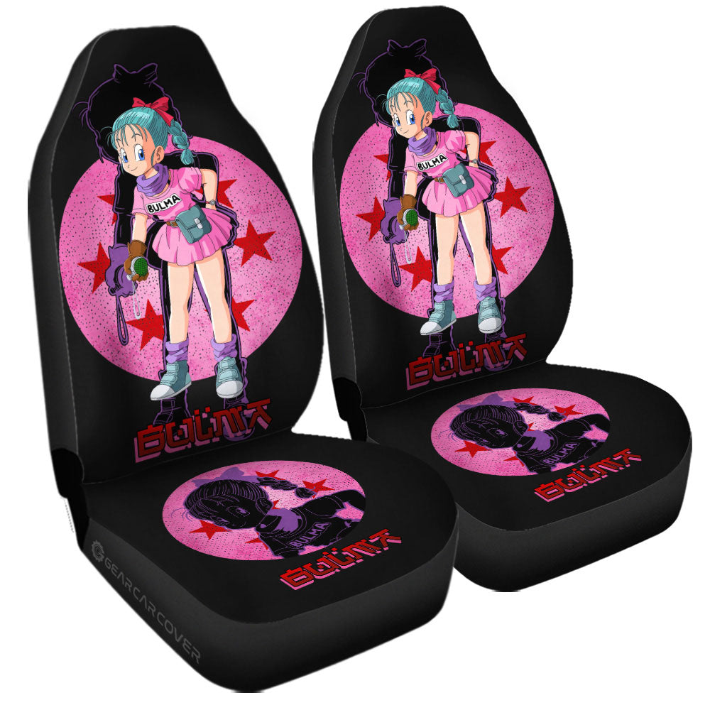 Dragon Ball Car Seat Covers Bulma Graphic Shadow Dragon Ball Seat Covers Black Pink