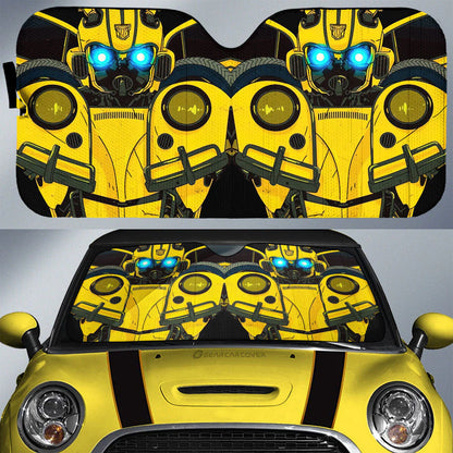 Transformer Car Sun Shade Transformer Bumblebee Character Graphic Winshield Sun Shade Yellow