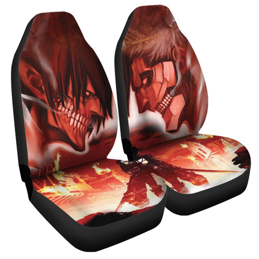 Attack On Titan Car Seat Covers Burning Attack on Titan Seat Covers Red