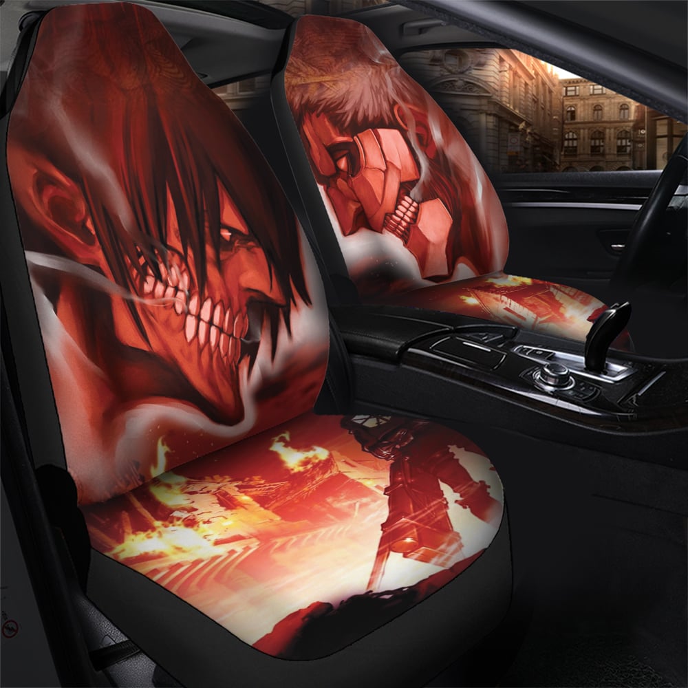 Attack On Titan Car Seat Covers Burning Attack on Titan Seat Covers Red