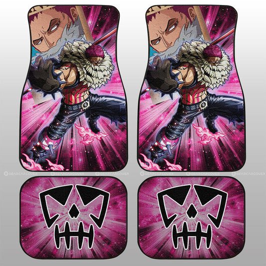 One Piece Car Mats Charlotte Katakuri And Wanted Poster Graphic Car Floor Mats Pink