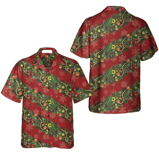 Christmas Hawaii Shirt Christmas Decorations With Snowflakes Hawaiian Shirt Red Green Unisex