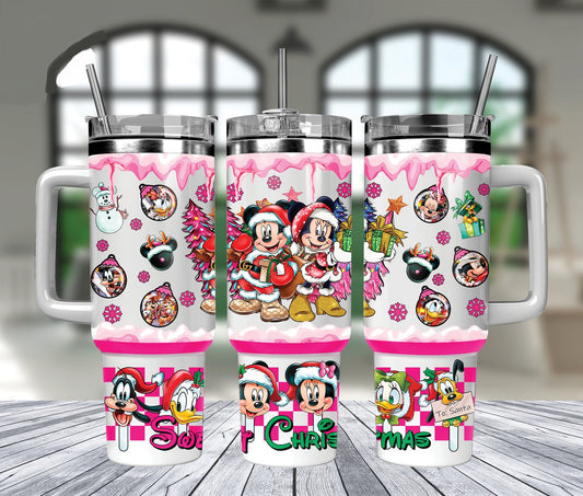 MM 40 Oz Tumbler MM And Friends Sweet Christmas Tumbler 40 Oz Pink