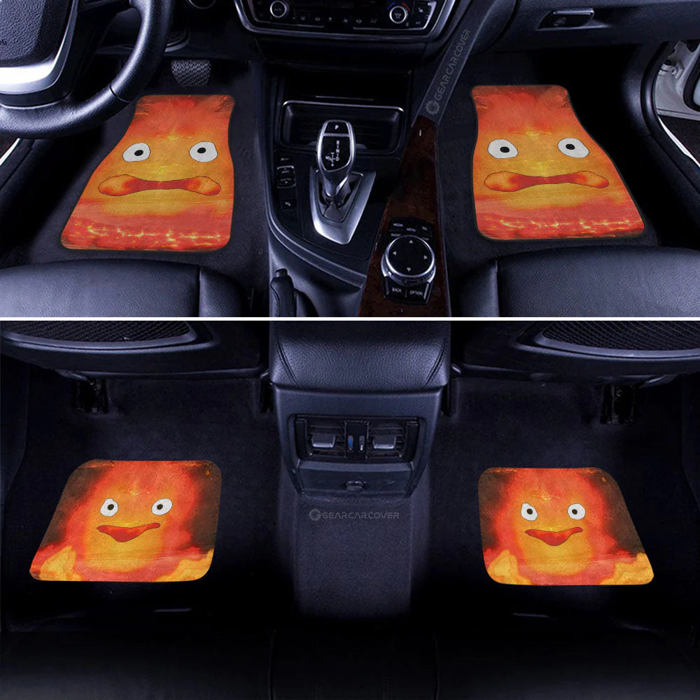 SGhibli Car Mats SGhibli Howl's Moving Castle Calcifer Car Floor Mat Orange