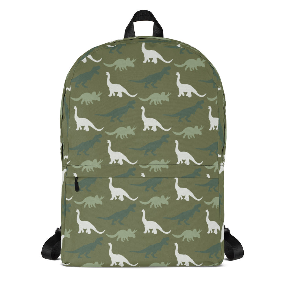 Dinosaur Backpack Scary T-Rex Dinosaur In The Jungle Backpacks Green