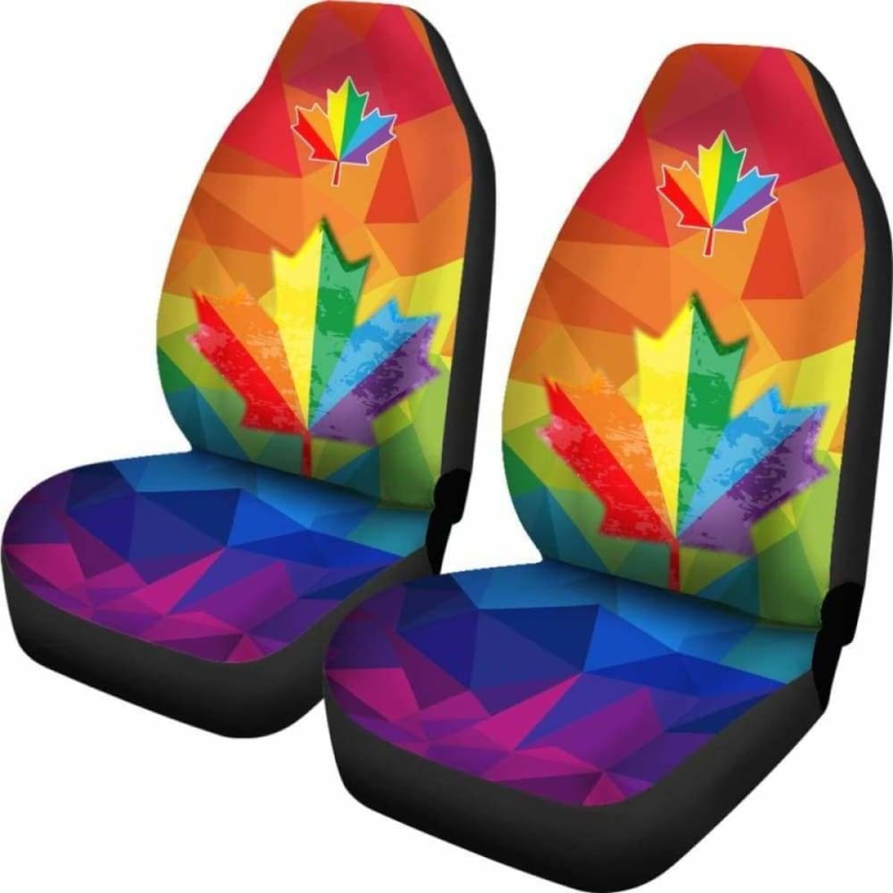 LGBT Car Seat Covers Canada Maple Leaf LGBT Pride Seat Covers Colorful