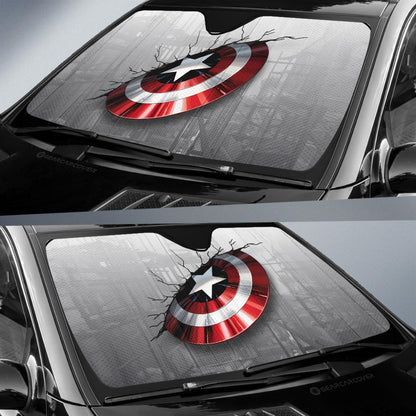 Captain America Broken Shield Car Sunshade Custom Car Accessories