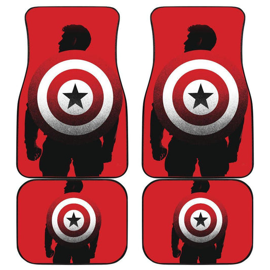 MV Car Floor Mats MV Captain America Silhouette And Shield Graphic Car Mats