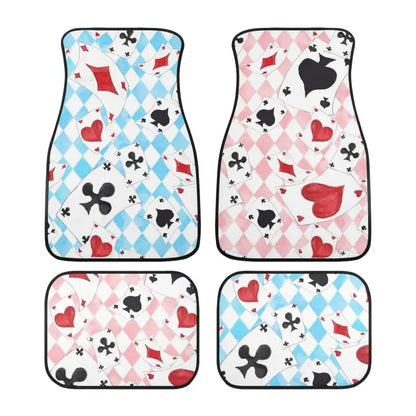 Alice In Wonderland Car Mats Alice in Wonderland Cards Pattern Car Floor Mats Red Blue