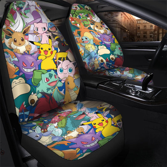 PKM Car Seat Covers All PKM Together Pattern Seat Covers Colorful