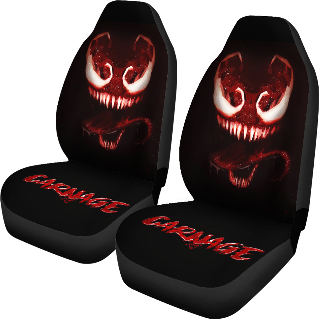 Venom Car Seat Covers Venom Carnage Monster Face Seat Covers Red Black