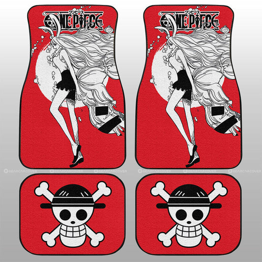 One Piece Car Mats One Piece Carrot With Straw Hat Jolly Roger Car Floor Mats Red White