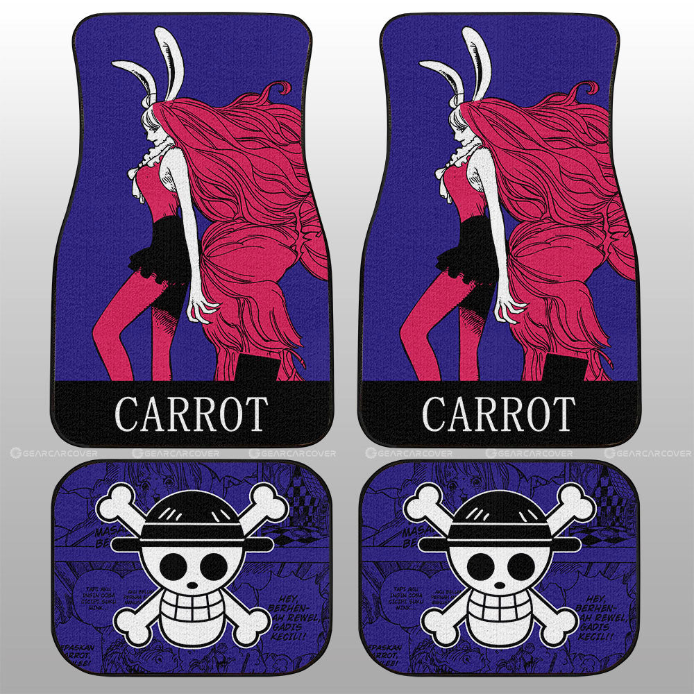 One Piece Car Mats Pretty Carrot Graphic Manga Pattern Car Floor Mats Red Blue