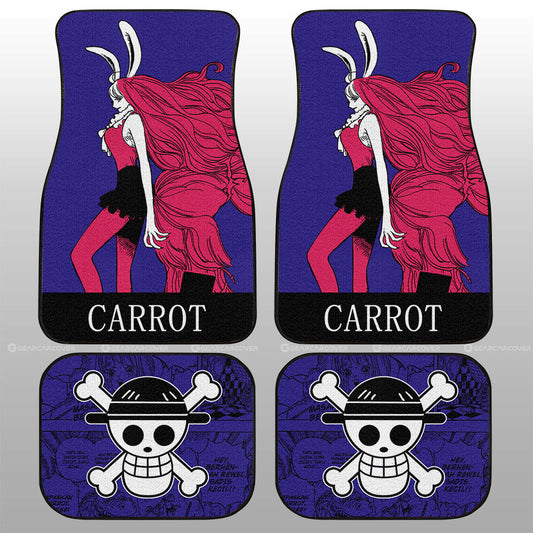 One Piece Car Mats Pretty Carrot Graphic Manga Pattern Car Floor Mats Red Blue
