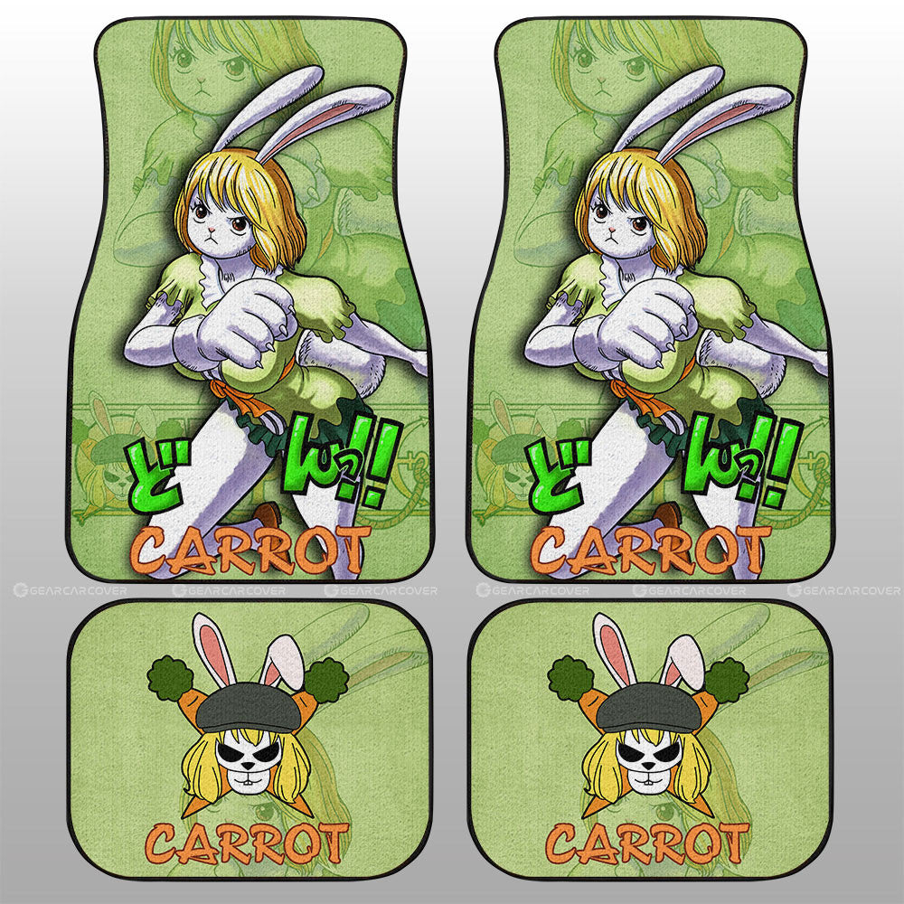 One Piece Car Mats One Piece Carrot Graphic Jolly Roger Symbol Car Floor Mats Green