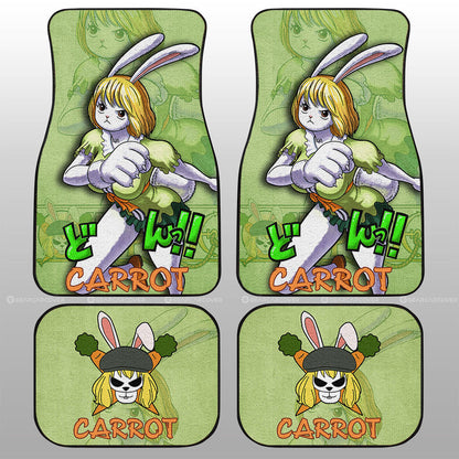 One Piece Car Mats One Piece Carrot Graphic Jolly Roger Symbol Car Floor Mats Green