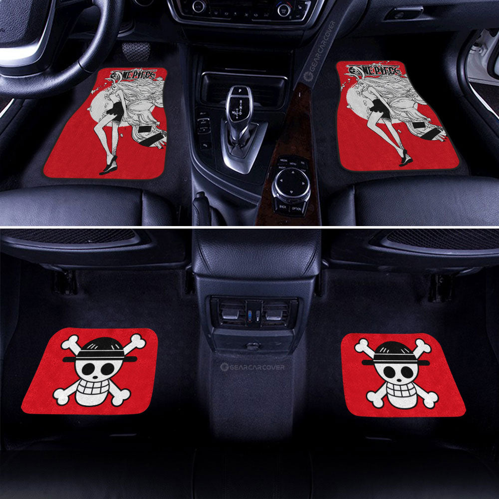 One Piece Car Mats One Piece Carrot With Straw Hat Jolly Roger Car Floor Mats Red White