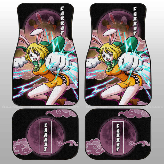 One Piece Car Mats One Piece Carrot Graphic Cloud And Moon Pattern Car Floor Mats Black Purple