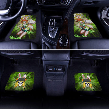 One Piece Car Mats Carrot With Wanted Poster Graphic Car Floor Mats Green