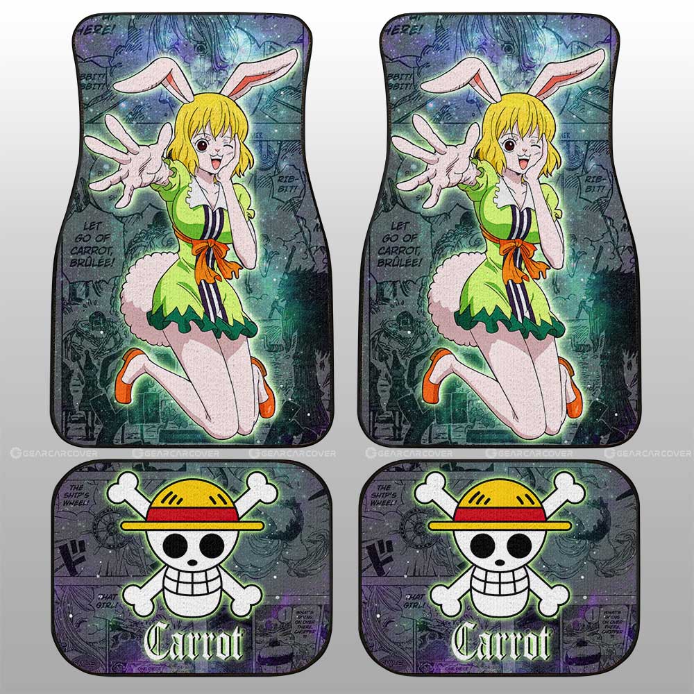 One Piece Car Mats Cute Carrot Graphic Galaxy Manga Pattern Car Floor Mats Colorful