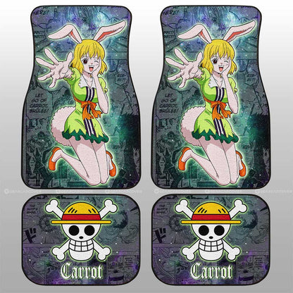 One Piece Car Mats Cute Carrot Graphic Galaxy Manga Pattern Car Floor Mats Colorful