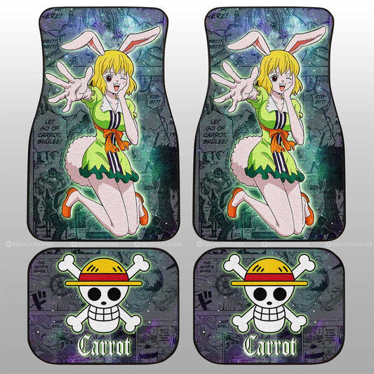 One Piece Car Mats Cute Carrot Graphic Galaxy Manga Pattern Car Floor Mats Colorful